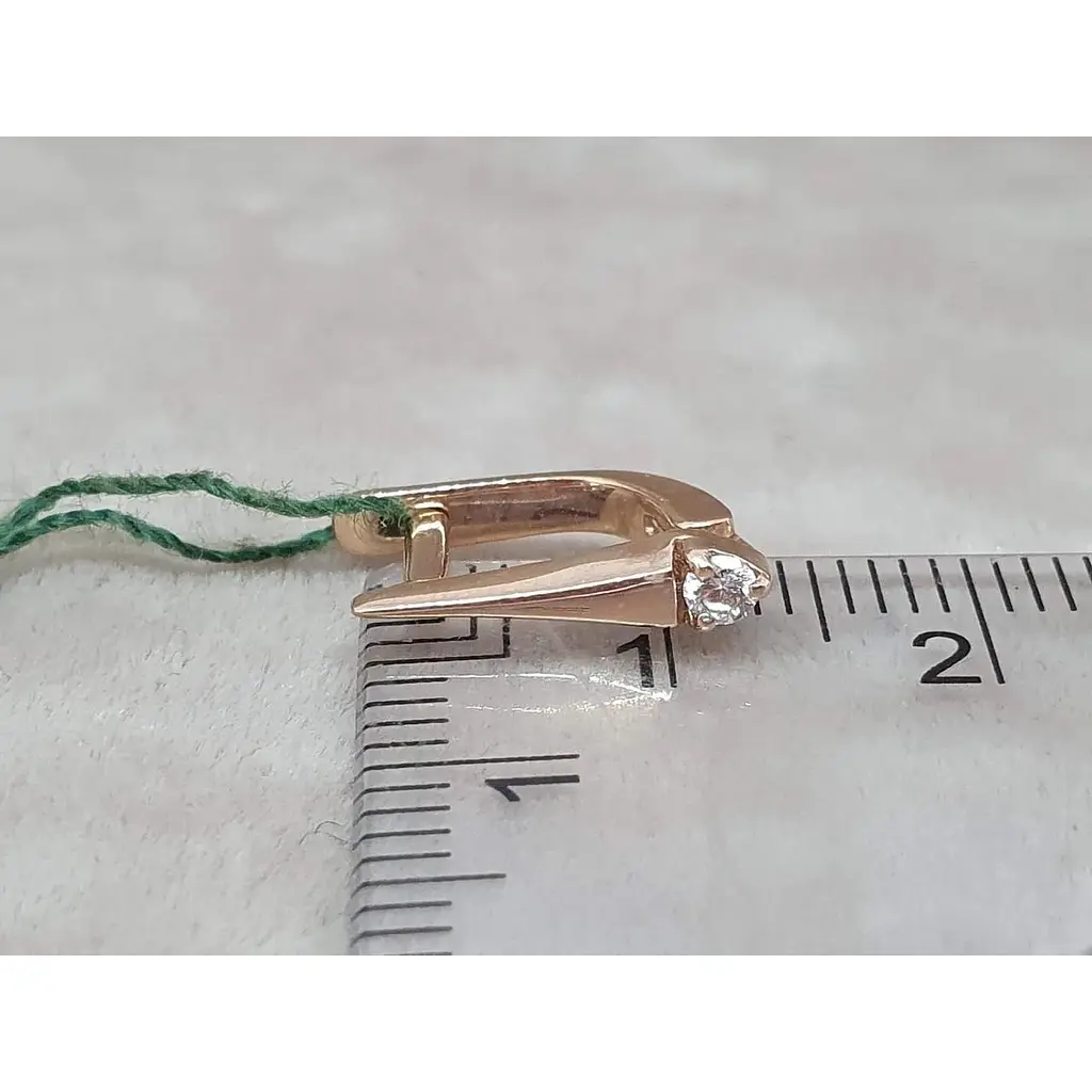 Золоті сережки ЮЗ "Багет" з діамантами. 21102 - фото 5