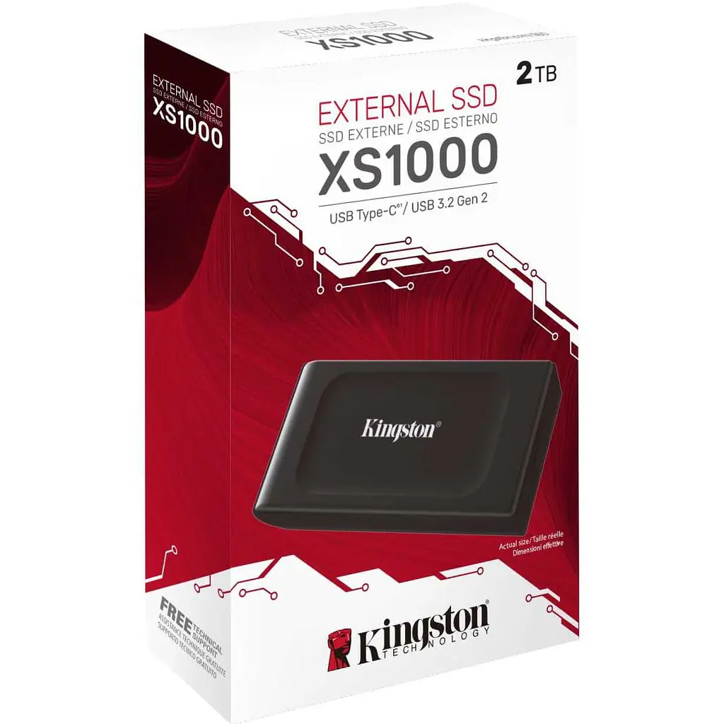 Накопичувач SSD Kingston SSD 2ТB Portable SXS1000 USB 3.2 Gen 2 Black (SXS1000/2000G) - фото 3