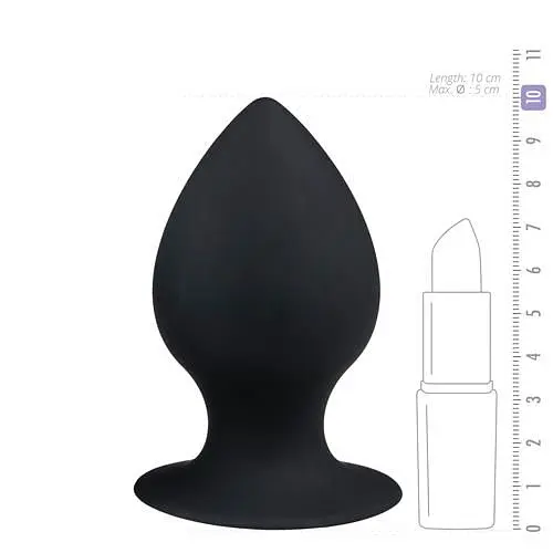 Анальна пробка EasyToys M, 10 см (чорний) - фото 4