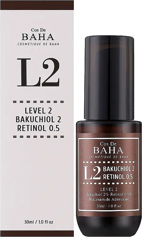 Антивозрастная сыворотка Cos De BAHA L2 Bakuchiol & Retinol Serum 30 мл - фото 2