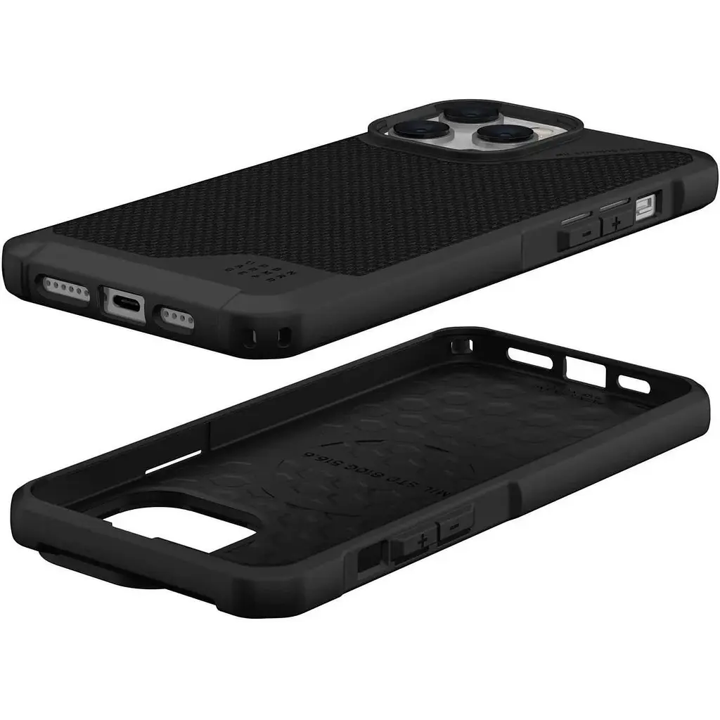 Оригинальный противоударный чехол UAG Metropolis LT MagSafe для iPhone 15 Pro (6.1") Kevlar Black 114277113940 - фото 7