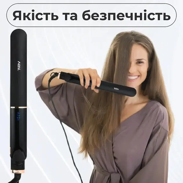 Выпрямитель для волос VGR V-515 с терморегулятором ЖК-дисплеем Черный - фото 4