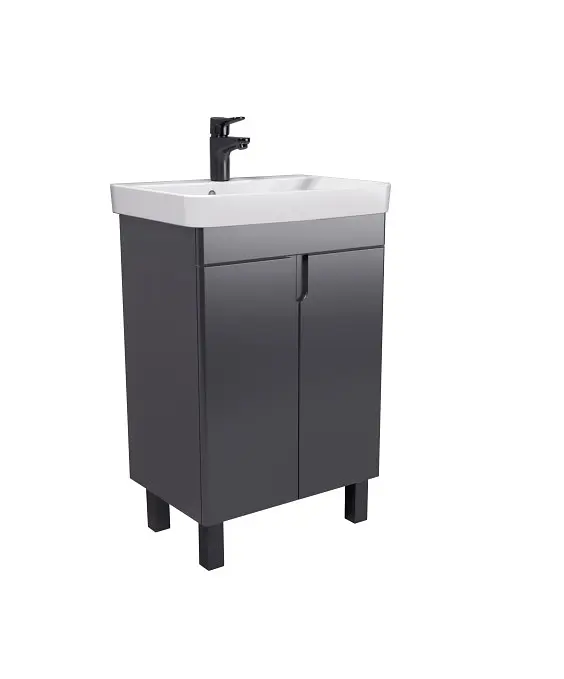 Тумба Мойдодир Simple Graphite 55-U з умивальником River 55 графітова універсальна Графіт - фото 2