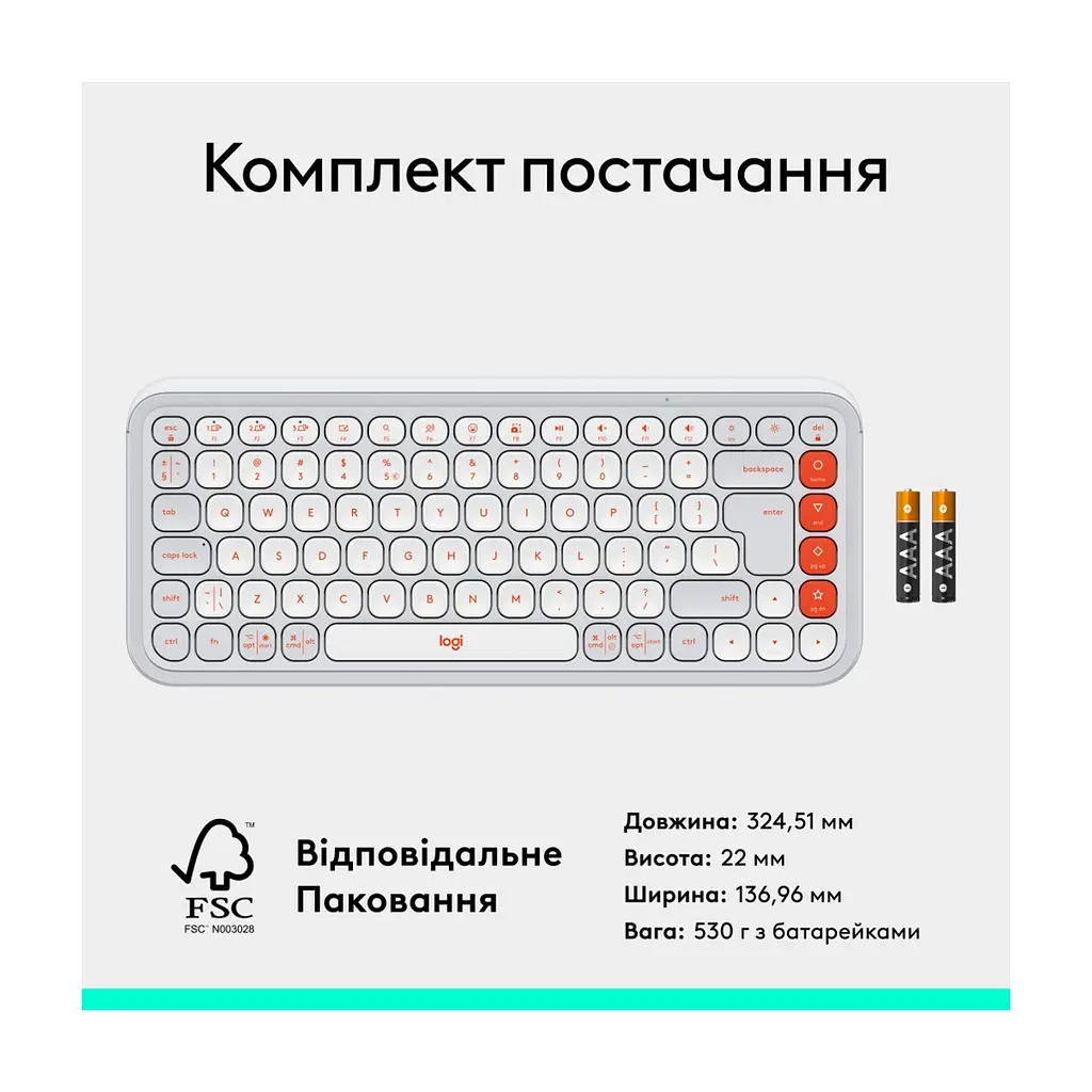 Клавіатура Logitech POP Icon Keys Bluetooth UA Off-White (920-013072) - фото 10