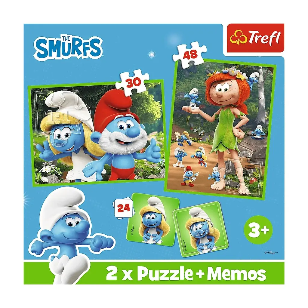 Пазл Trefl The Smurfs Смурфикам весело 2 in 1+memos (5900511936568) - фото 5