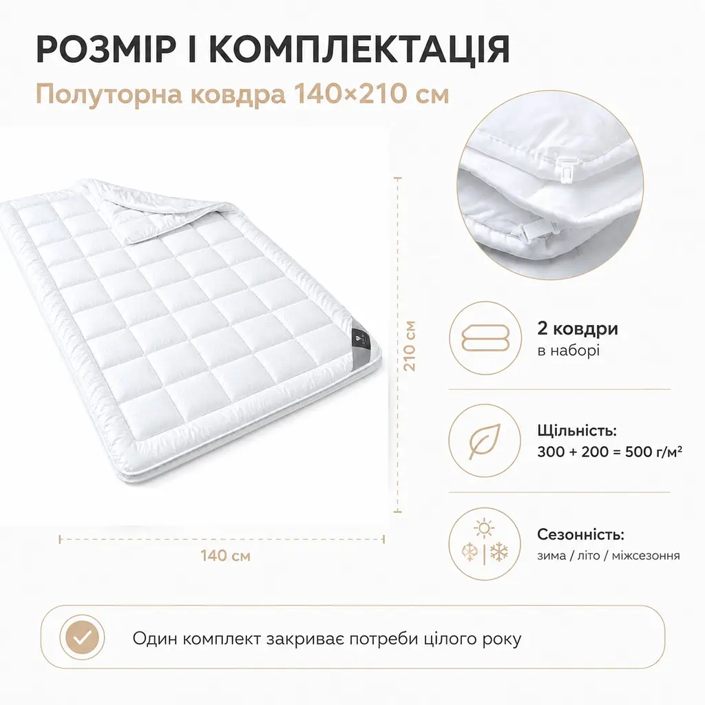 Ковдра Ideia 140х210 Зима-Літо 8-7939*001 - фото 4