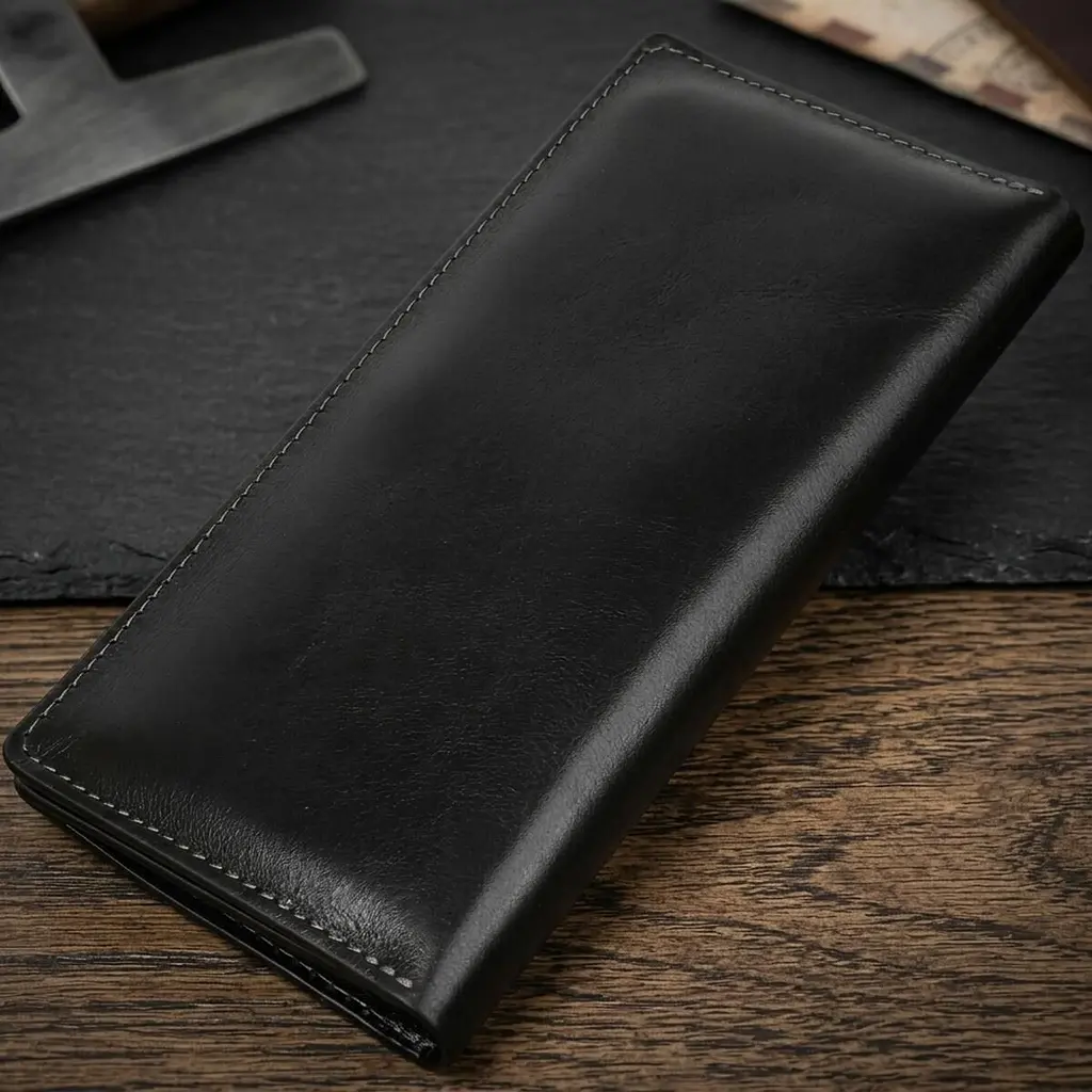 Вертикальний гаманець унісекс на магніті Grande Pelle 11212 чорний - фото 3