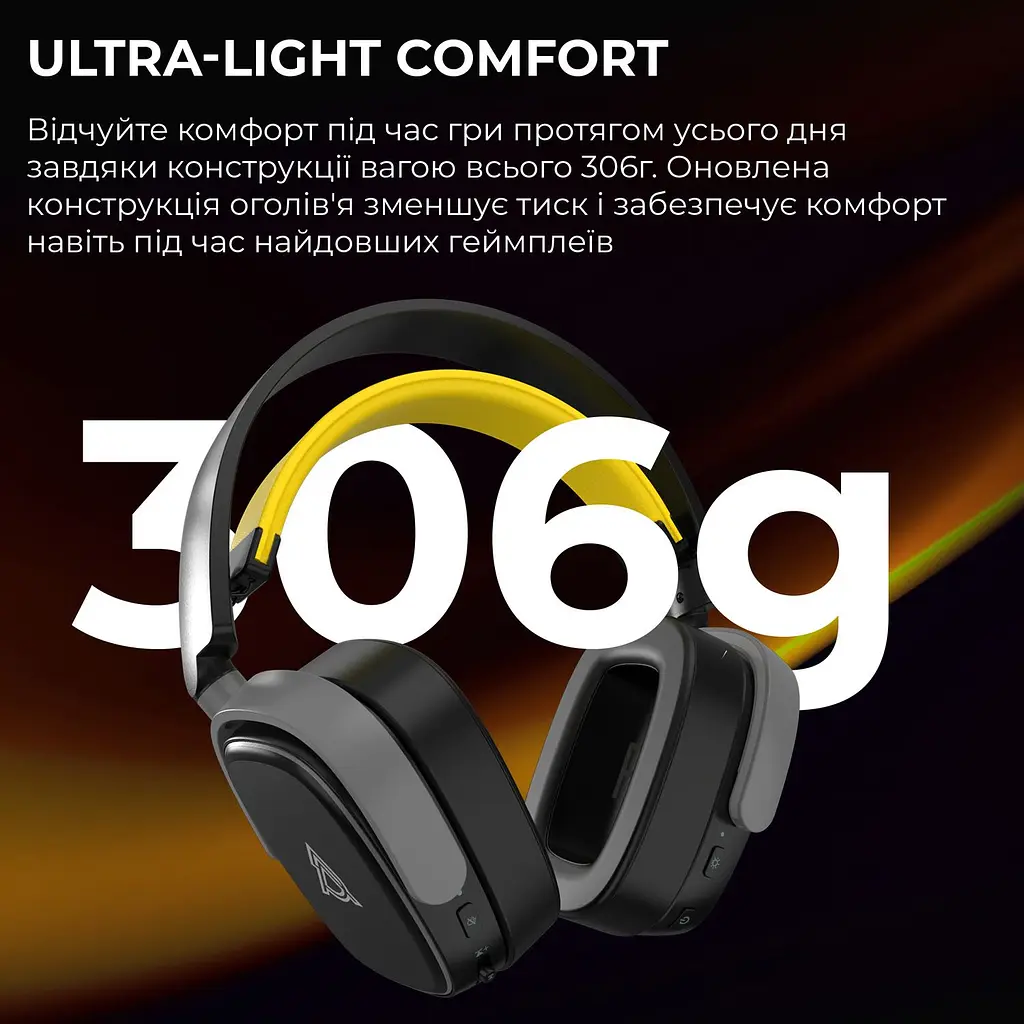 Ігрові навушники Ajazz AHM09 MAX Black/Gray/Yellow (AHM09-MAX-BGY) [161111] - фото 13