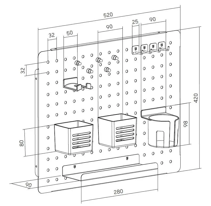 Настінна дошка-органайзер OfficePro WO910B Black - фото 4
