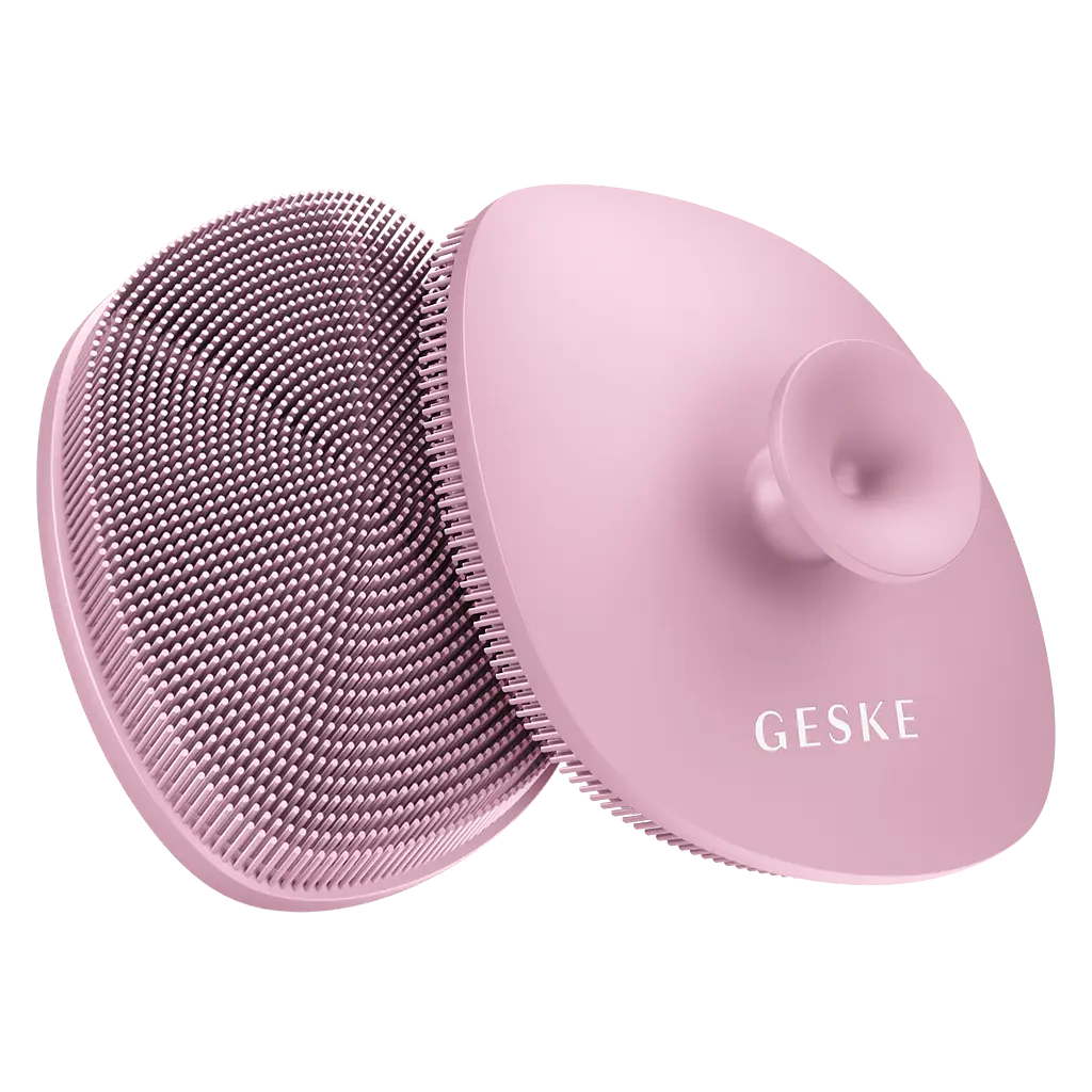 Щітка для обличчя GESKE Facial Brush 4 в 1 з тримачем рожева - фото 2