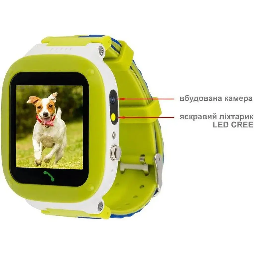 Smart Watch AmiGo GO004 Splashproof Camera+Led Green UA UCRF - фото 5