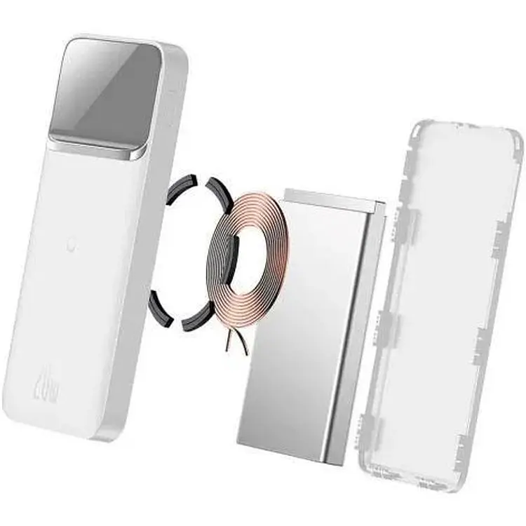 Портативна батарея Baseus Wireless Charger Magnetic 10000 mAh 20W PPMT-02 White - фото 5