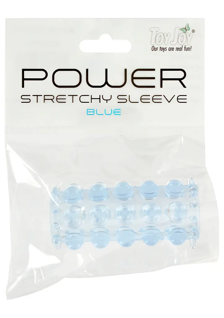 Насадка на пеніс Toy Joy Power Stretchy Sleeve 6.5 см блакитний - фото 2