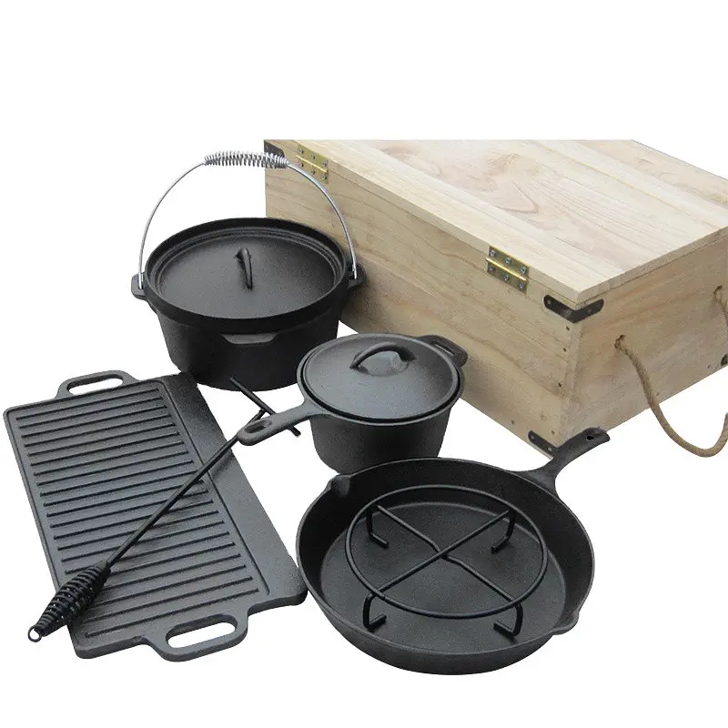 Набір чавунного посуду для барбекю Grill Meister Dutch Oven Set GDO-7 - фото 2