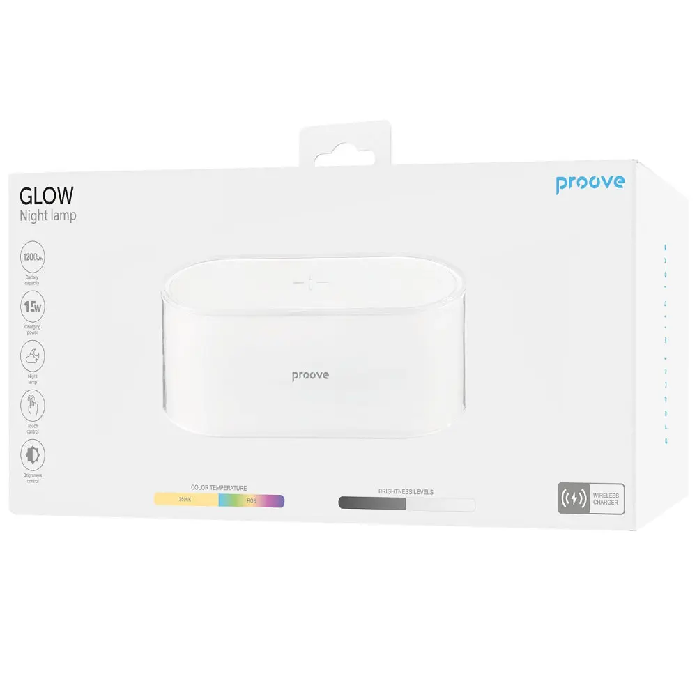 Нічник з Бездротовою Зарядкою Proove Glow 1200mAh - фото 2
