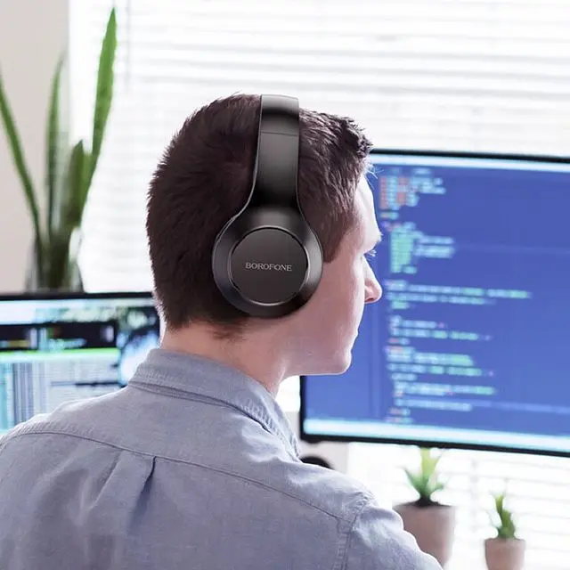 Блютуз Стерео Гарнитура Borofone BO12 Чёрный - фото 4