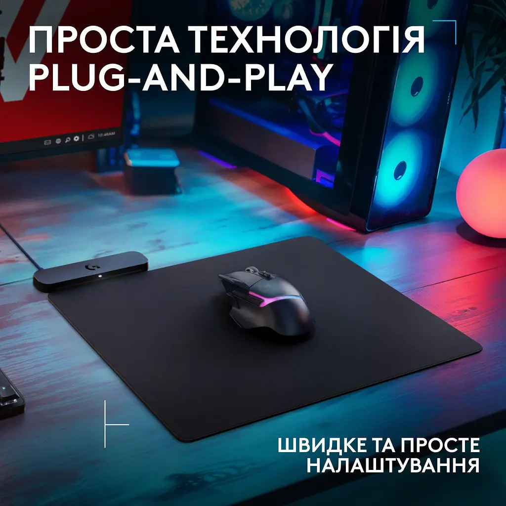 Ігрова поверхня Logitech G PowerPlay 2 Charging System Black (947-000003) [154497] - фото 8