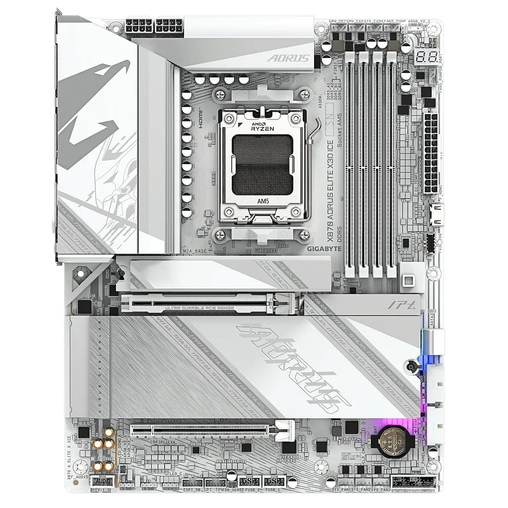 Материнська плата Gigabyte X870 Aorus Elite X3D Ice Socket AM5 - фото 2