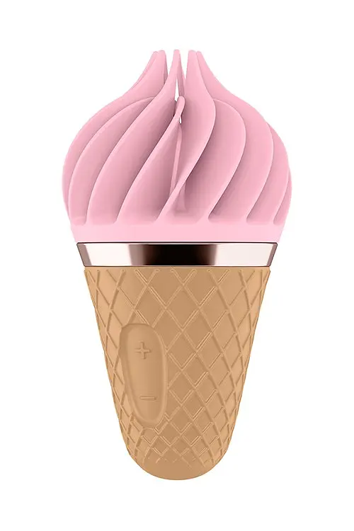 Стимулятор Satisfyer Layons Sweet Treat для клітора з обертовими пелюстками, 10х4 см рожевий з коричневим - фото 3