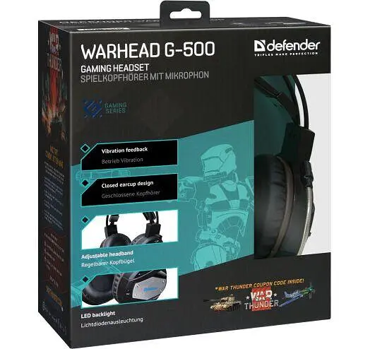 Игровые наушники Defender Warhead G-500 2.5м (Черно-коричневые) - фото 7