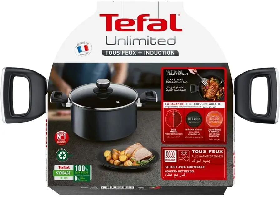 Кастрюля Tefal Unlimited 24 см 5.3 л (G2554672) - фото 4