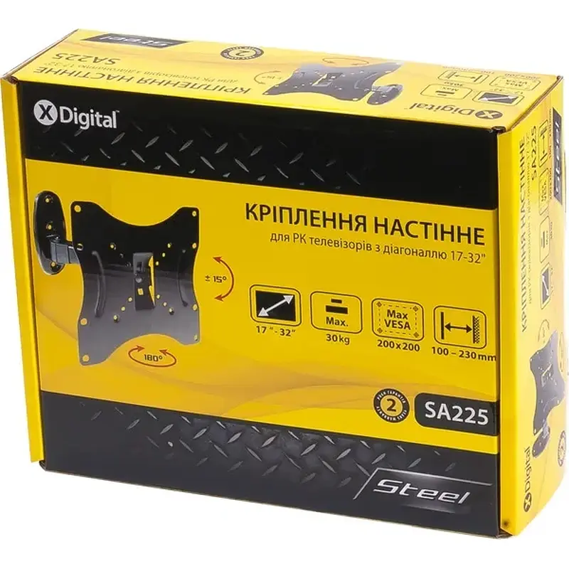 Підставка під ТВ X-DIGITAL STEEL SA225 Black - фото 3