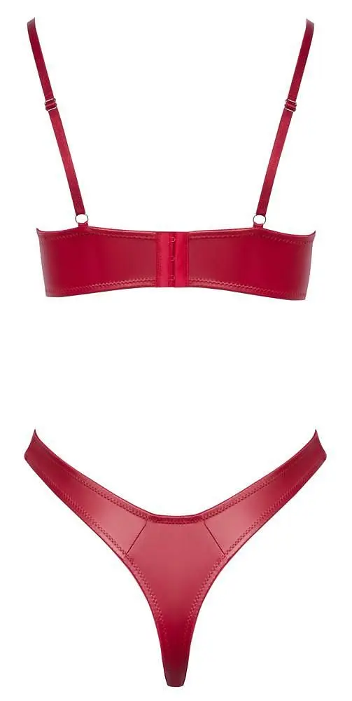 Комплект білизни Cottelli Lingerie Bra Set Wetlook, 75B/S (червоний) - фото 6
