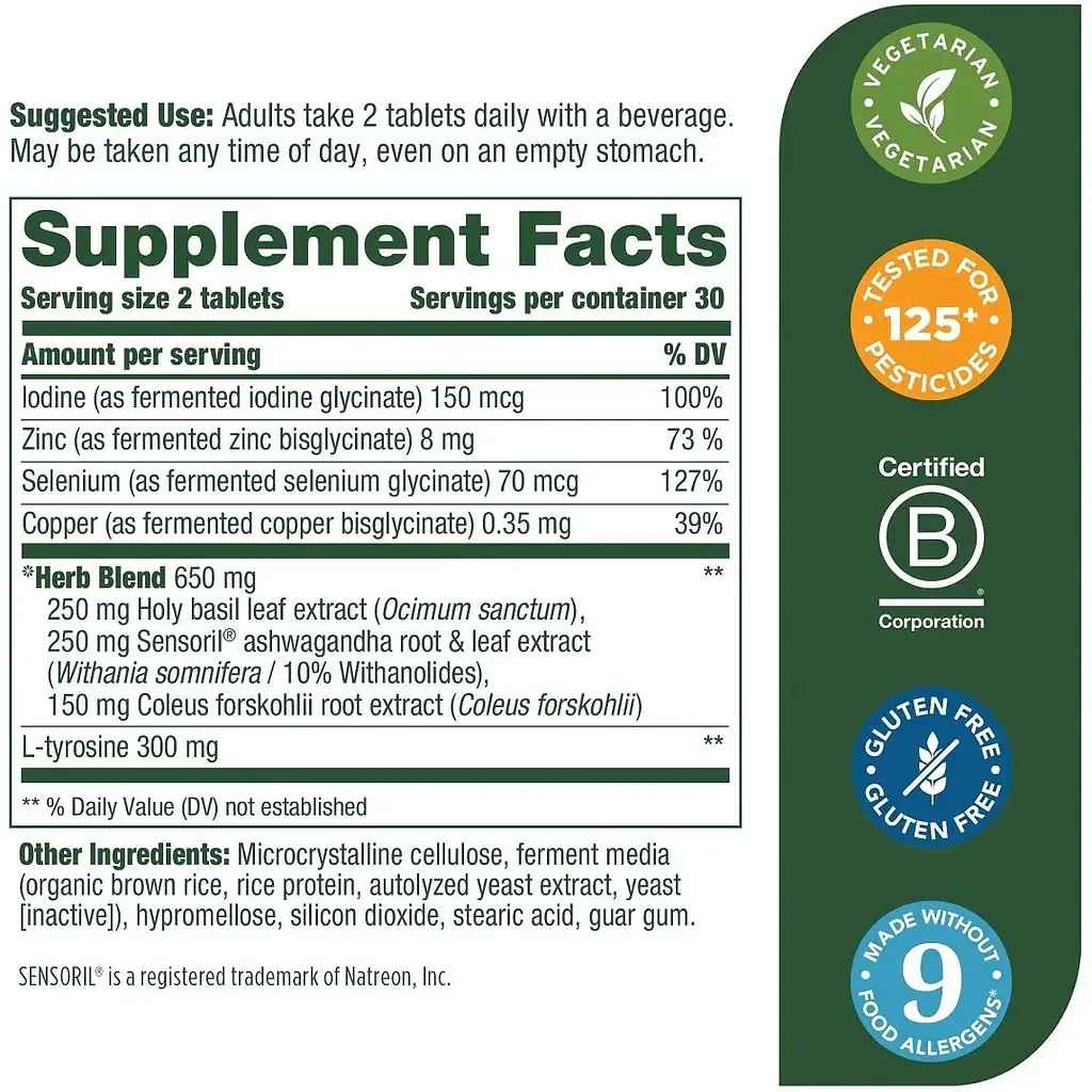 Сила щитовидної залози MegaFood Thyroid Strength 60 таблеток - фото 2