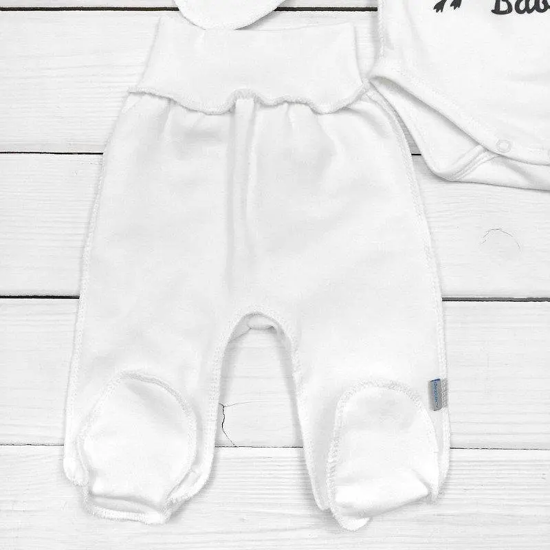 Дитячий комплект боді з повзунками Hello Baby зріст 62 см (1 - 3 місяця) Malena Молочний - фото 3