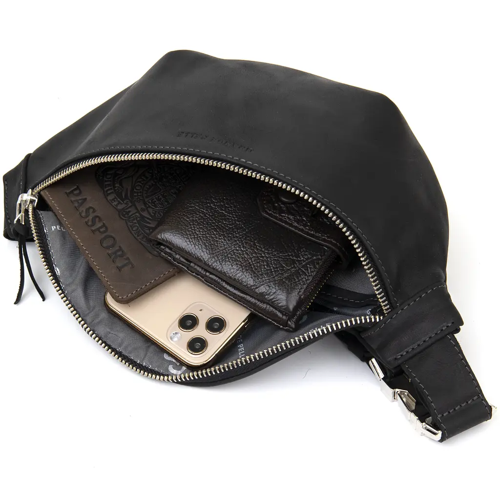 Поясная бананка унисекс винтажная GRANDE PELLE 25,5х12,5х7 см sum0013955 - фото 3