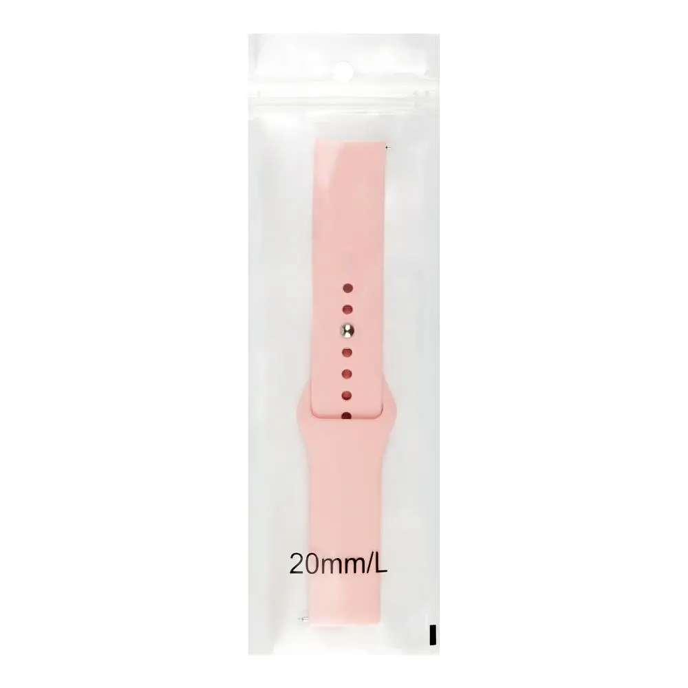 Ремінець Universal 20mm Silicone Button Design Samsung/Amazfit/Huawei Pink (35724_3577970) - фото 2