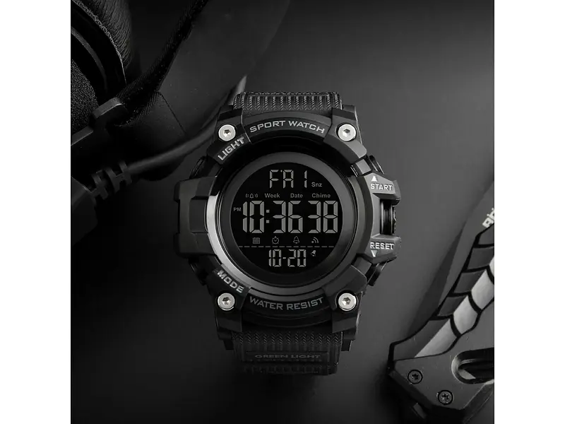 Чоловічий наручний годинник 1384 Black Skmei acs0030784 - фото 5