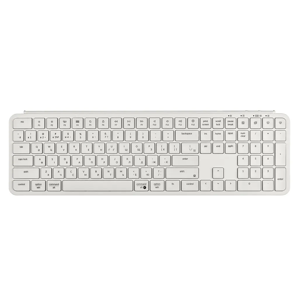 Клавіатура мембрана B6 Pro, USB/WL/BT, ivory white Keychron teh0013835 - фото 2