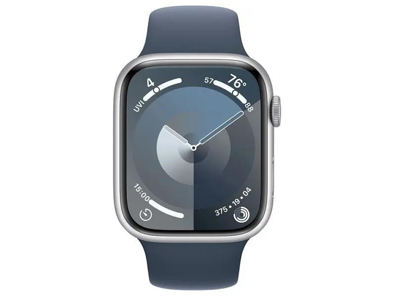 Смарт-годинник Apple Watch Series 9 GPS 45mm Silver Alu. Case w. Storm Blue S. Band - M/L (MR9E3) - фото 2