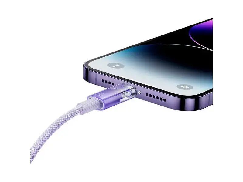 Кабель BASEUS Explorer Series Fast Charging Cable Type-C to Lightning 20W 1m Purple (CATS010205) - фото 4