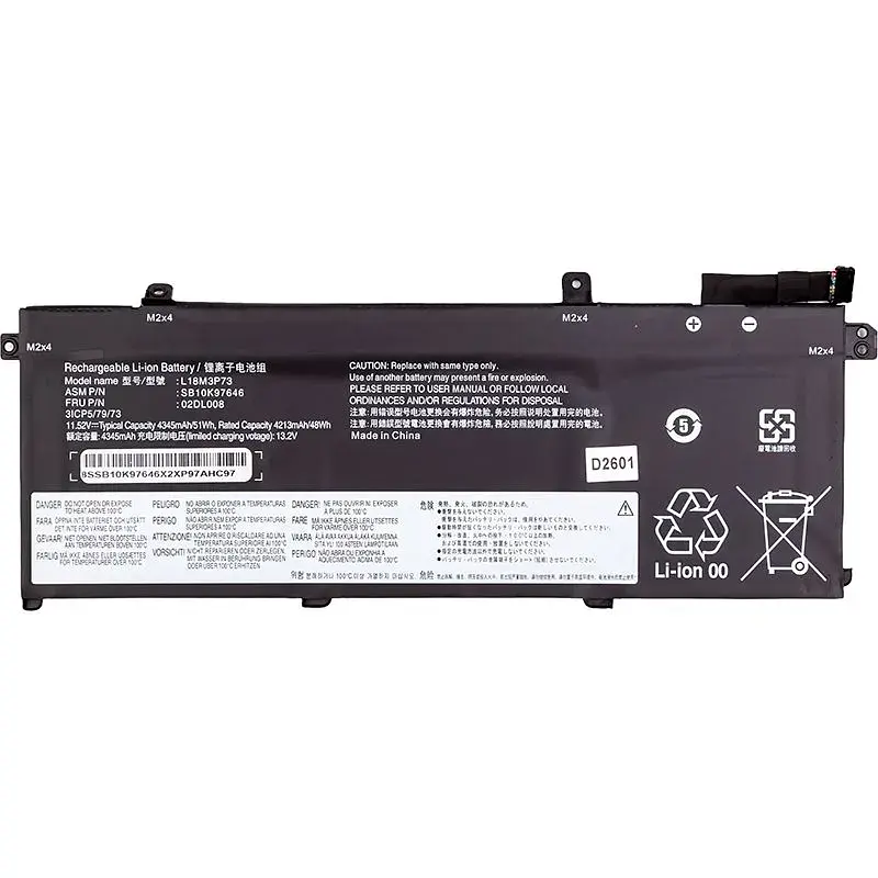 Акумулятор для ноутбуків Lenovo ThinkPad P43s (L18M4P74) 11.52V 4345mAh (original) (NB481125) - фото 2