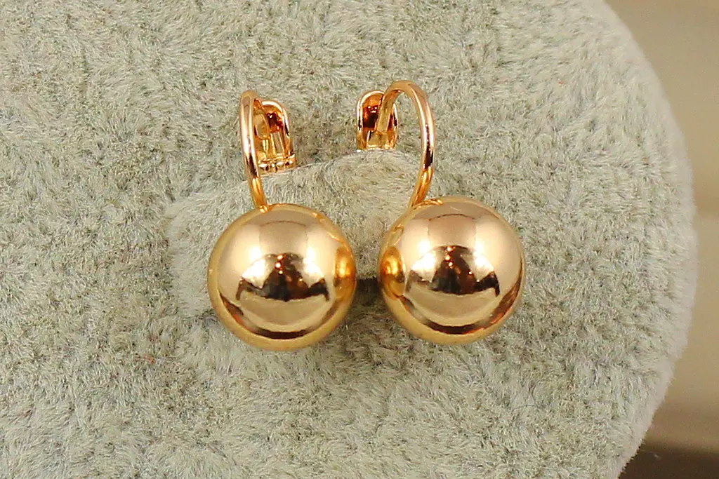 Сережки Xuping Jewelry кульки 12 мм 2.2 см золотисті - фото 2