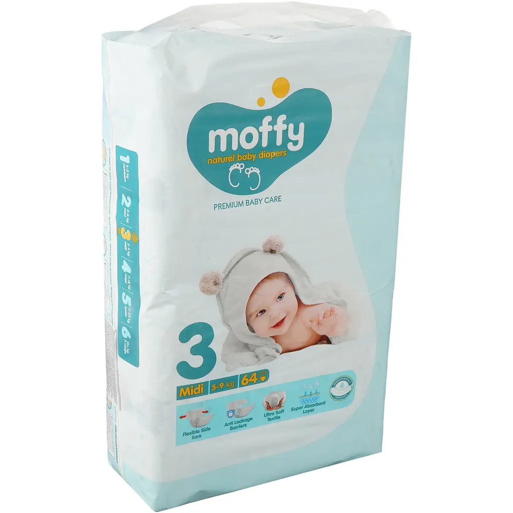 Підгузки дитячі Moffy Jumbo 3 (5-9 кг) 64 шт.