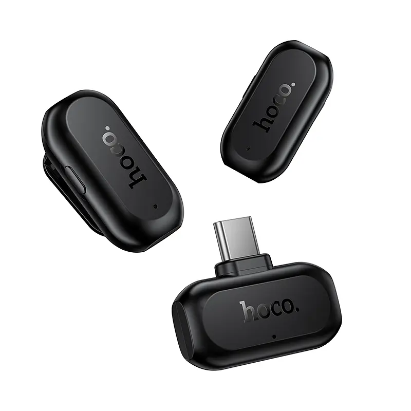 Бездротова мікрофонна система HOCO L26 Type-C Smart AI noise reduction wireless microphone Black (6942007677011) - фото 5