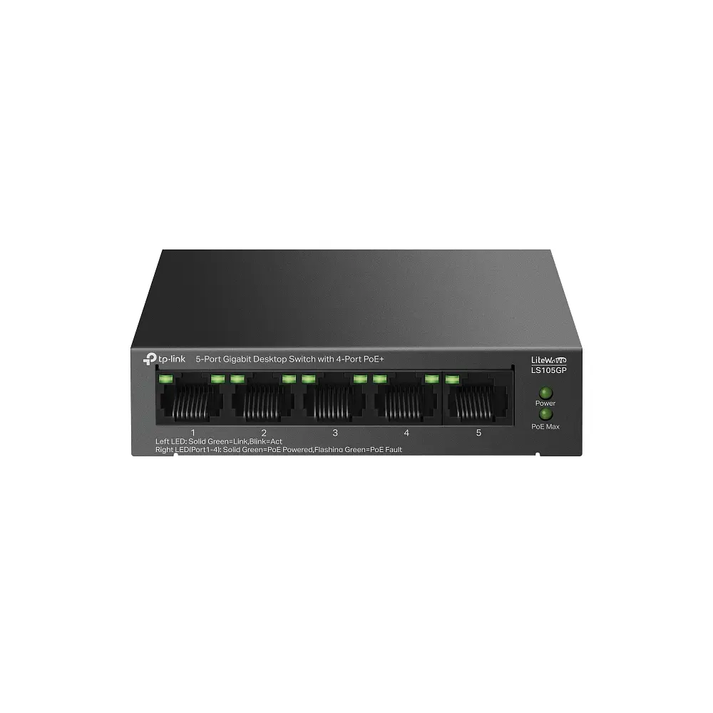 Коммутатор LS105GP 5xGE (4xPoE), 65 Вт TP-Link teh0018257 - фото 2