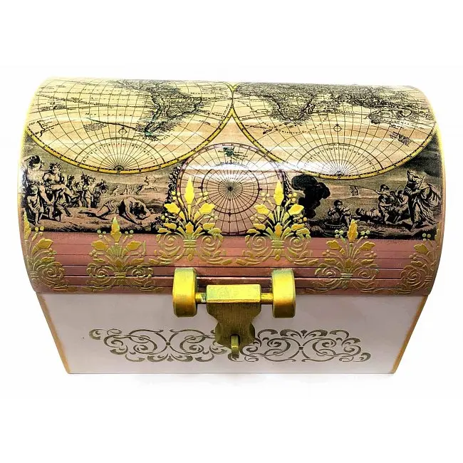 Скриня Карта Світу масив дерева 34х22х26 см - фото 4