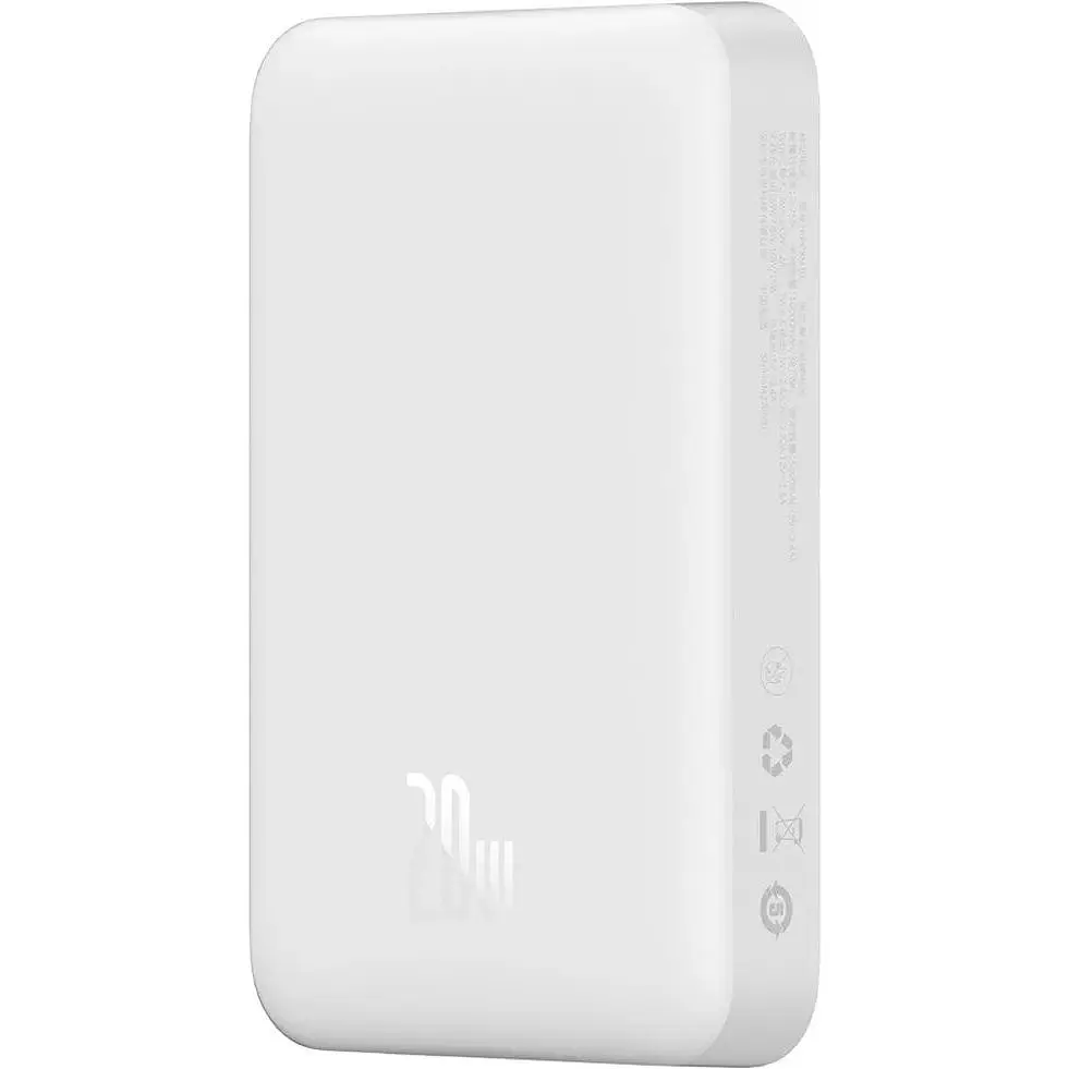 Портативный аккумулятор Baseus Magnetic Mini Wireless Fast Charge 20W 10000mAh white (PPCX070002) - фото 3