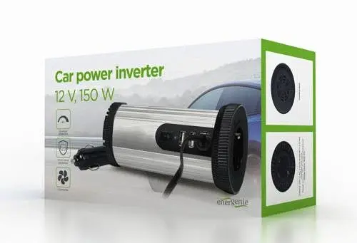 Автомобільний інвертор 150 Вт, EnerGenie, Silver/Black, 2xUSB (5V/2.1A), вхідна напруга 10-16 VDC (вилка для автомобільного прикурювача), металевий корпус (EG-PWC150-01) - фото 4