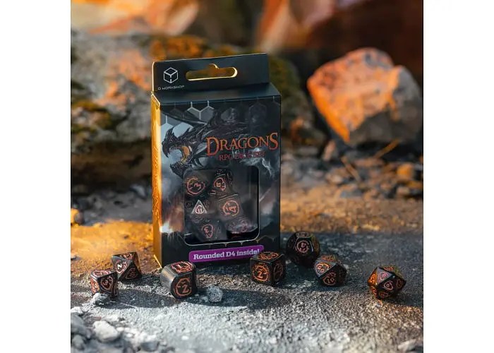 Набір кубиків Dragons Modern Dice Set Obsidian , 7 шт. (RDRA07) - фото 5