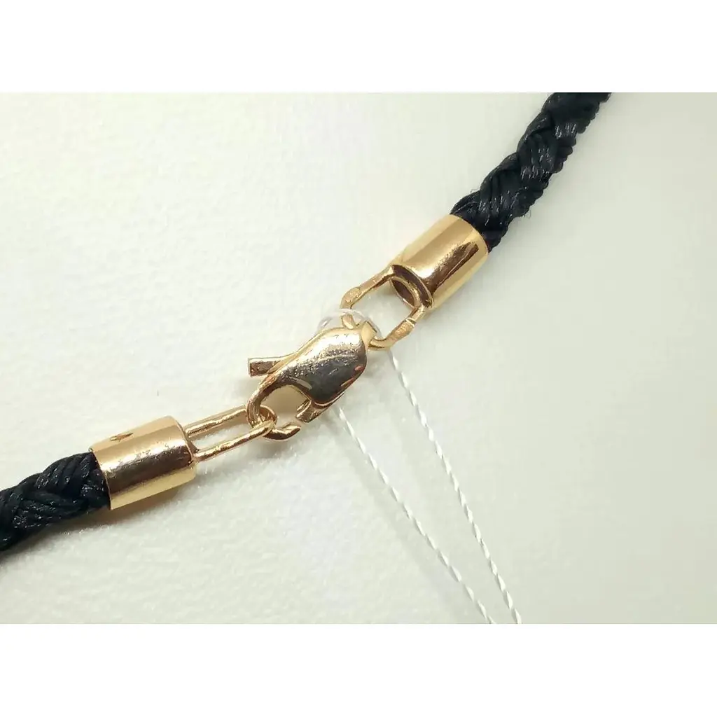 Ювелирный шелковый шнурок Империя золота с золотыми вставками. ПК101.2И 55 - фото 3