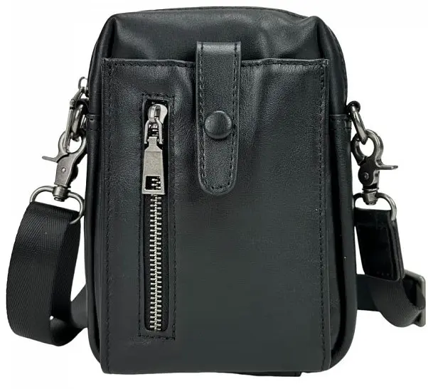 Чоловіча сумка з натуральної шкіри Tiding Bag чорна - фото 4