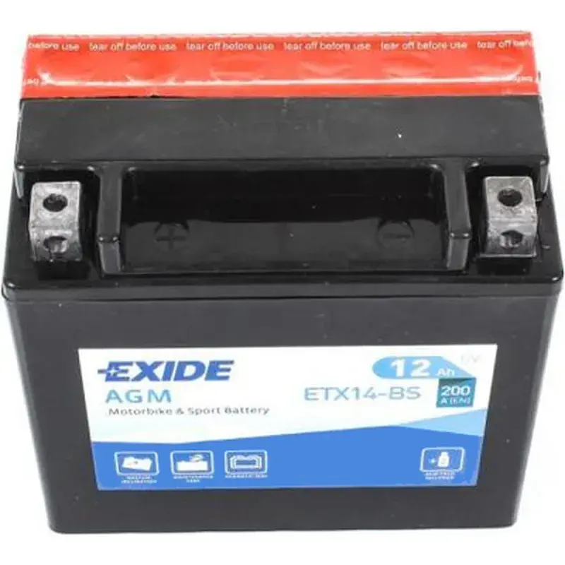 Акумулятор автомобільний EXIDE AGM 12Ah (+/-) (200EN) (ETX14-BS) - фото 2