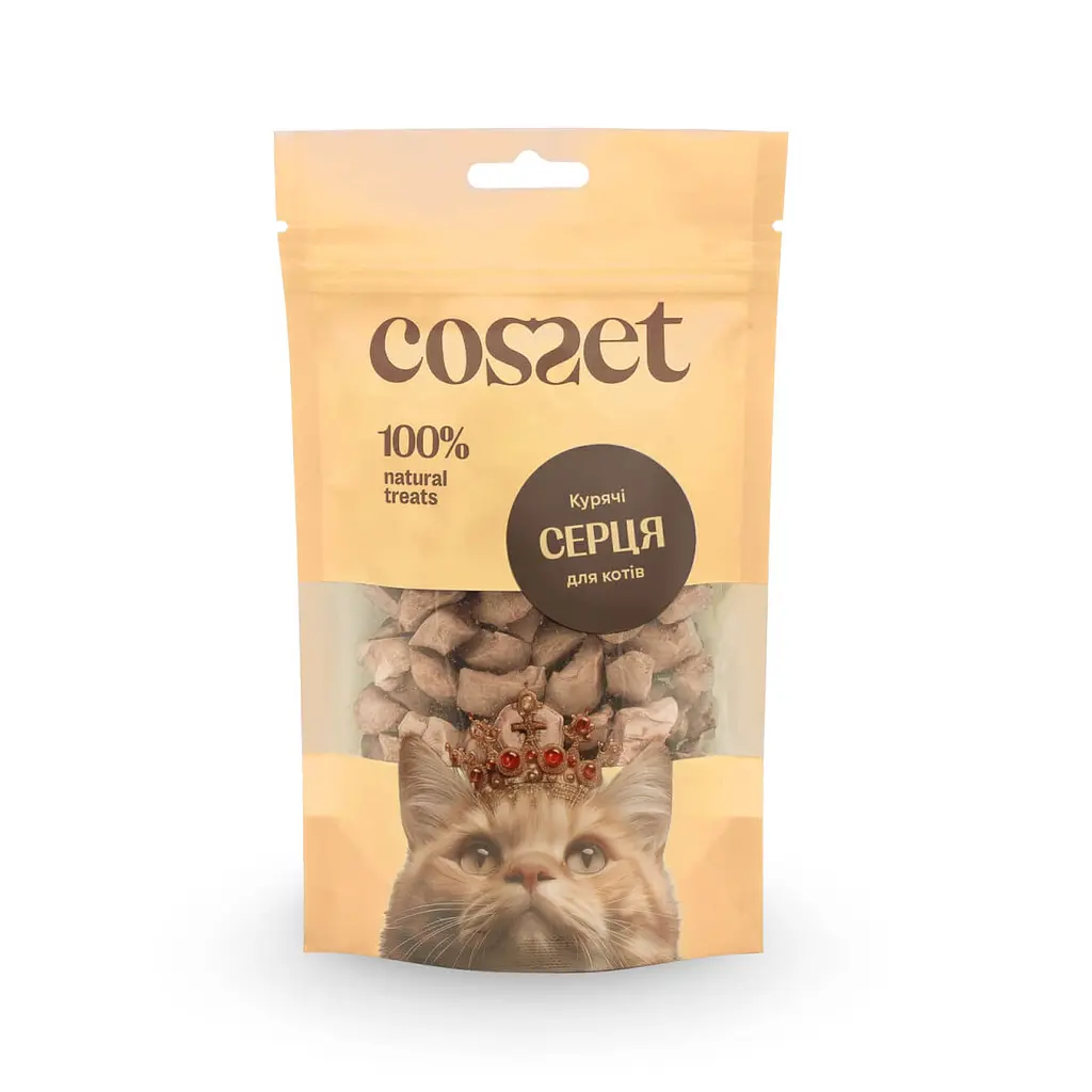 Ласощі для котів Cosset ліофілізовані курячі серця 40 г (001011) - фото 2