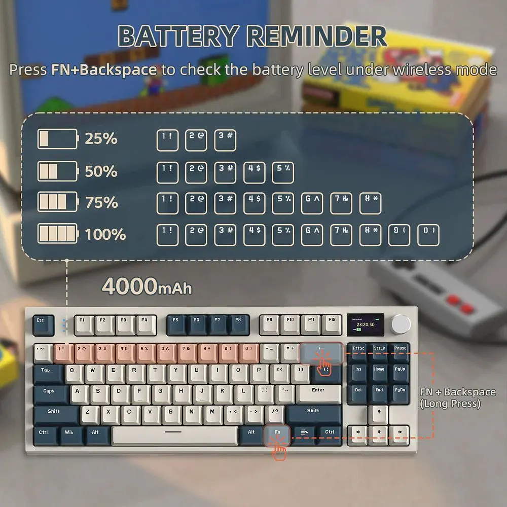 Клавіатура Attack Shark K86 RGB лінійні перемикачі Blue Whale бездротова Timing Machine (AS-6972792471198-TM-UA) [166764] - фото 7