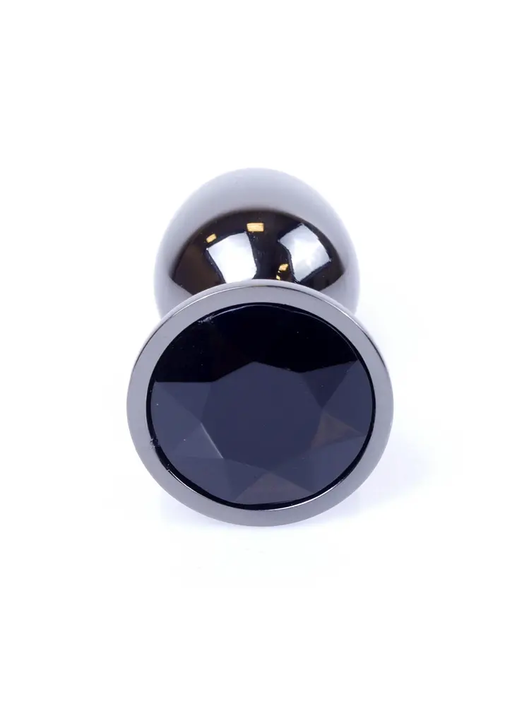 Анальна пробка - Jewellery Dark Silver Plug Black - фото 4